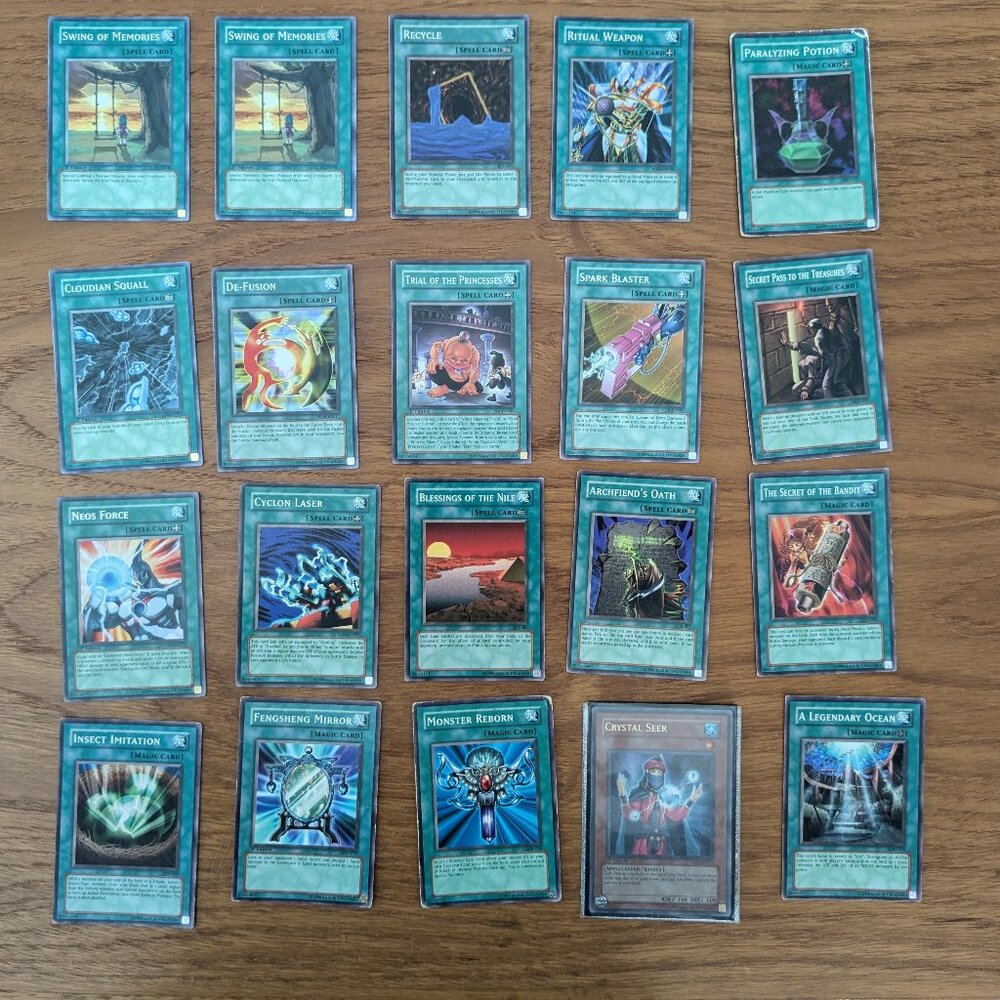 Vintage Yu-Gi-Oh! Spell Card Lot 20 Cards - Monster Reborn & Deck Support YuGiOh